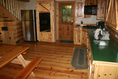 Sideview of the lodge kitchen area