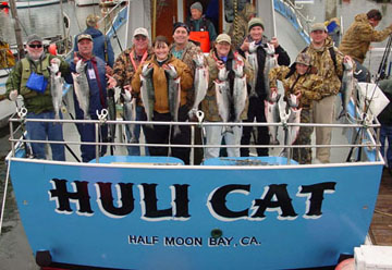 Salmon fishers with a beautiful haul on the Huli Cat
