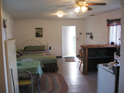 Inside the bunkhouse-living quarters