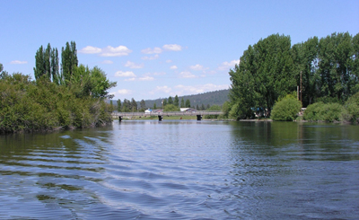 View of the inlet to the boat launch area